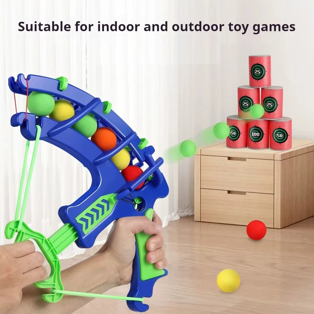 Party Games Kids Outdoor - مسدس فقاعات رياضي للأطفال مع أهداف